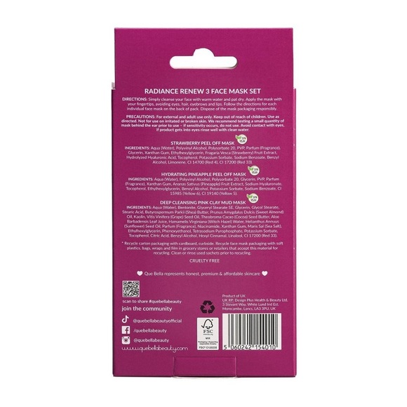 Que Bella Holiday Radiance Renew 3 Face Mask Set - Picture 4 of 5